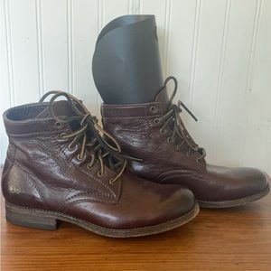 Frye lace-up leather boots